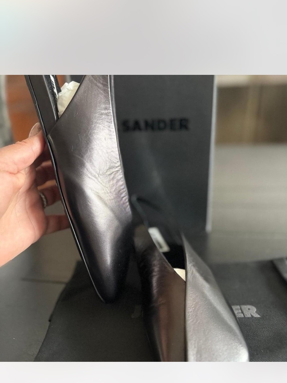 Jil Sander asymmetric-toe leather ballerina shoes - Picture 3 of 7
